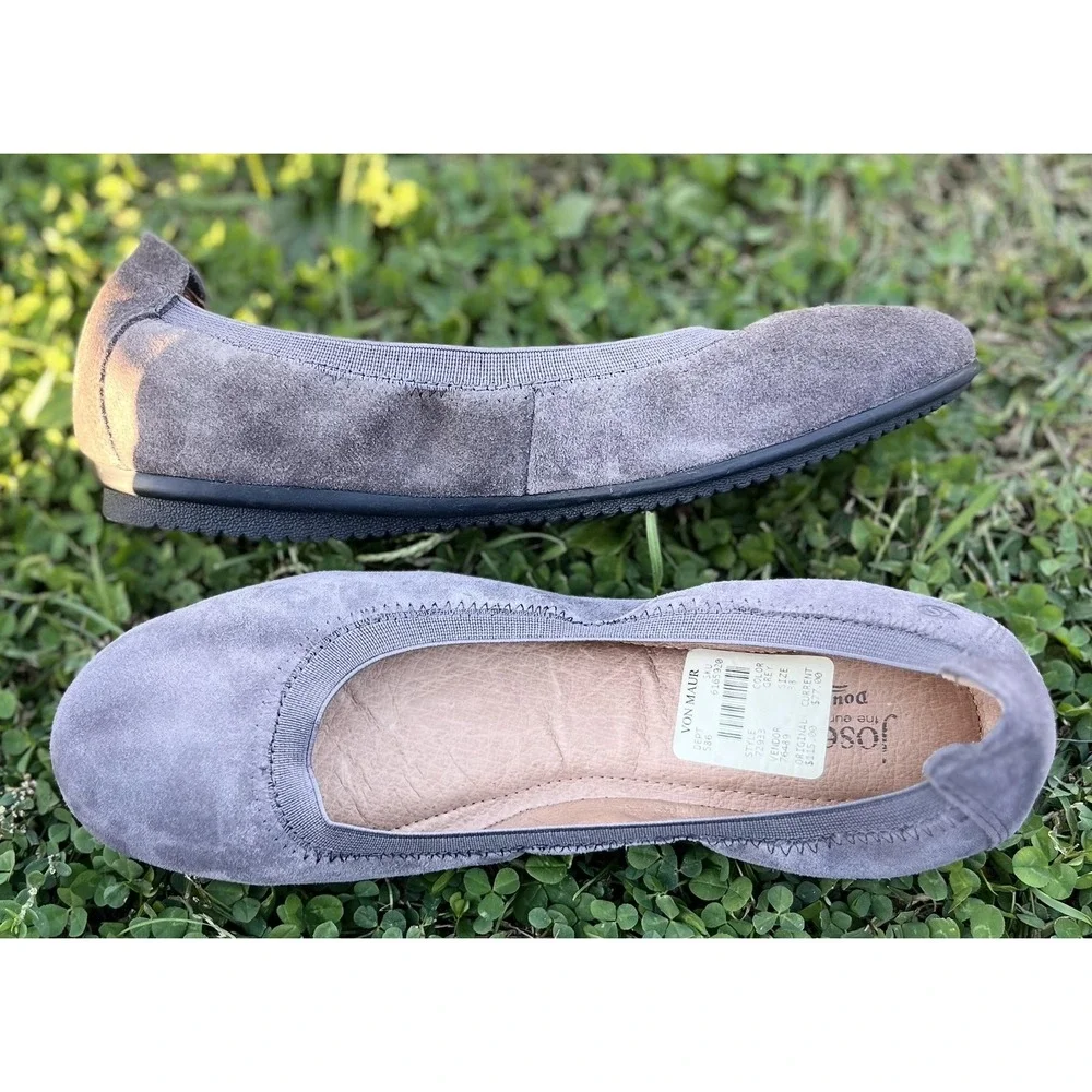 Josef Seibel Ballet Flats Womens 38 US 7‎ Gray Suede Comfort Slip On Shoes
